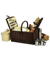 Picnic At Ascot Buckingham Willow Picnic Basket With Blanket - Service For 4 In Olive