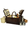 Picnic At Ascot Buckingham Willow Picnic Basket With Blanket - Service For 4 In Tan