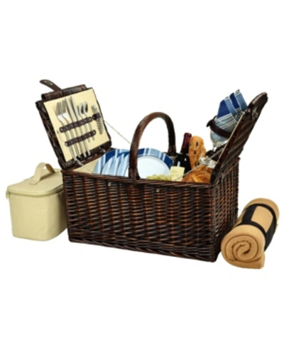 PICNIC AT ASCOT BUCKINGHAM WILLOW PICNIC BASKET WITH BLANKET