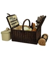 Picnic At Ascot Buckingham Willow Picnic Basket With Blanket - Service For 4 In Tan