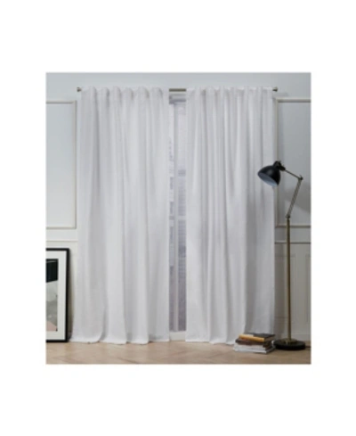 Exclusive Home Nicole Miller Mellow Slub Textured Hidden Tab Top 54" X 84" Curtain Panel Pair In White