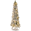 National Tree Company National Tree 48 Snowy Downswept Forstree With Metal Plate And 100 Clear Lights In White