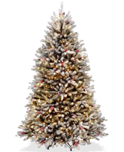National Tree Company 6.5' Dunhill Fir Tree With Snow, Red Berries, Pine Cones & 650 Clear Lights In Green