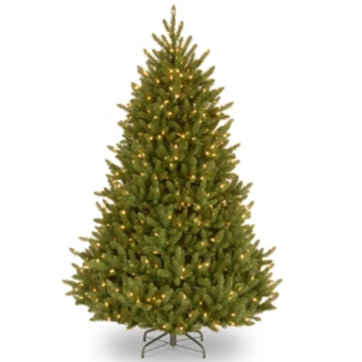 National Tree Company National Tree 7.5' Natural Fraser Medium Fir Hinged Tree With 750 Clear Lights In Green