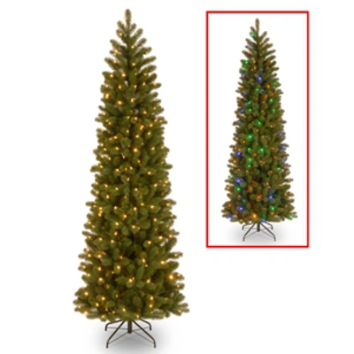 National Tree Company National Tree 6.5' Feel Real Downswept Douglas Fir Pencil Slim Tree With Dual Color Lights In Green