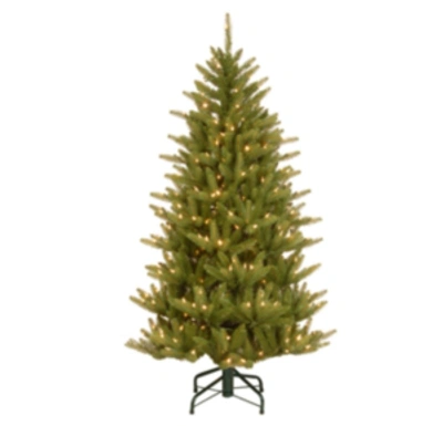 National Tree Company National Tree 4.5' Feel Real(r) Fraser Slim Hinged Tree With 300 Clear Lights In Green