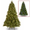 National Tree Company National Tree 7.5' "feel Real" Down Swept Douglas Fir Hinged Tree With Led Lights In Green
