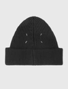 Maison Margiela Ribbed Beanie Hat In Black