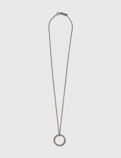 Maison Margiela Embossed Ring Necklace In Silver