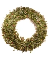 National Tree Company 60" Wintry Pine Wreath With Clear Lights In Green
