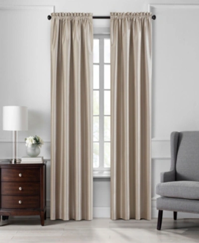 Elrene Colette 52" X 108" Faux Silk Blackout Curtain Panel In Taupe