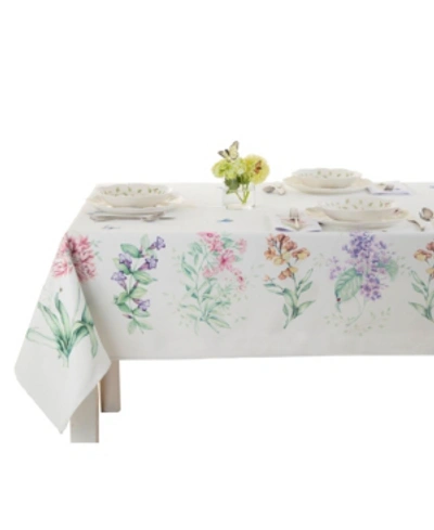 Lenox Butterfly Meadow Garden Tablecloth, 60" X 102" In White Multi