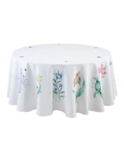 Lenox Butterfly Meadow Garden Tablecloth, 70" Round In White Multi