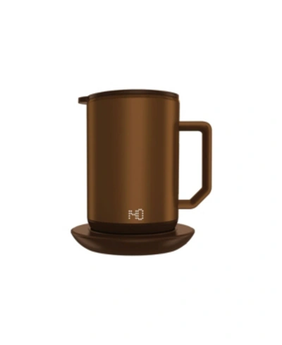 Tzumi Ionmug And Coaster - Stainless Steel Self-heating Coffee Mug With Lid And Built-in Battery In Bronze