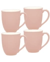 Noritake Colorwave Pink Set Of 4 Mugs In Pink