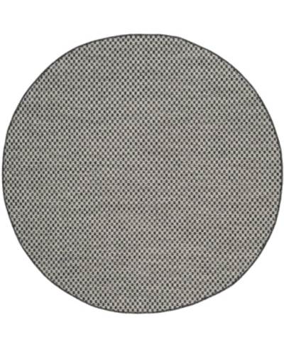 Safavieh Courtyard Cy8653 Black And Light Gray 6'7" X 6'7" Sisal Weave Round Outdoor Area Rug