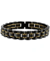 Esquire Men's Jewelry Watch Link Bracelet In Stainless Steel And Black Carbon Fiber, Created For Macy's In Gold-tone