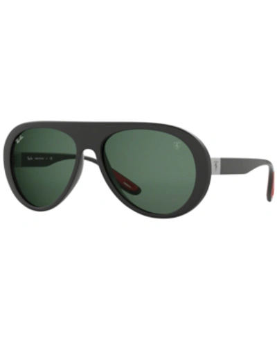 Ray Ban Men's Sunglasses, Rb4310m Scuderia Ferrari Collection 58 In Black Matte - Green
