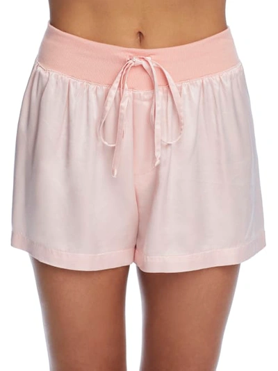 Pj Harlow Mikel Satin Sleep Boxer Shorts In Light Peach