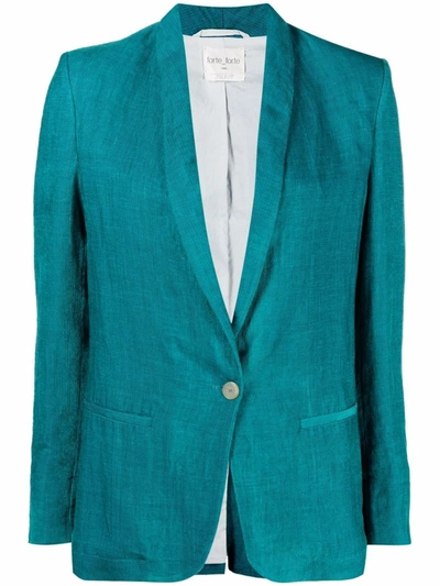 Forte Forte Shawl Lapels Single-breasted Blazer In Blue