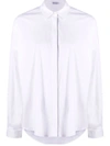 Brunello Cucinelli Bead-embellished Cotton-blend Poplin Shirt In White