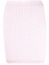 Balmain Metallic Jacquard Monogram Mini Skirt In White