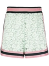Dolce & Gabbana Knit-paneled Cotton-blend Corded Lace Shorts In Grey