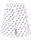 Duoltd Graphic-print Denim Shorts In Weiss