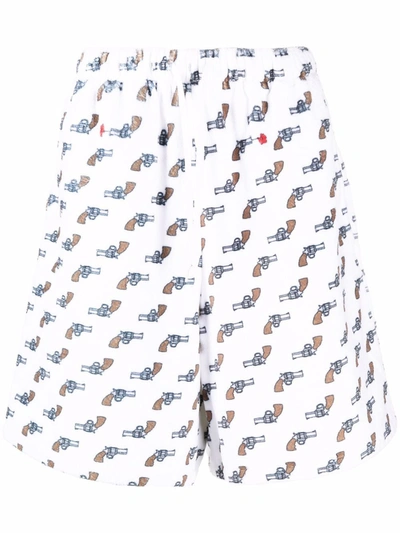 Duoltd Graphic-print Denim Shorts In White