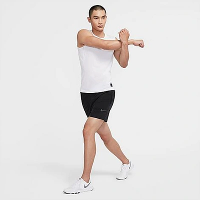 Nike Black Pro Logo Shorts In Black/iron Grey