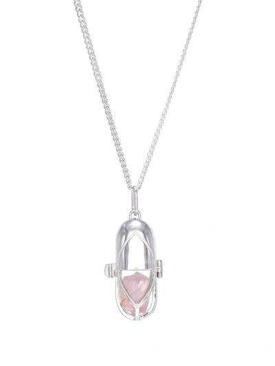 Capsule Eleven Capsule Crystal Pendant Necklace In Silber