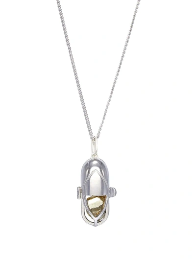 Capsule Eleven Capsule Crystal Pendant Necklace In Silber