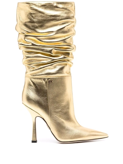 Dsquared2 Gathered-detail 120mm Boots In Gold