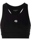 ANINE BING LOGO-PRINT SPORTS BRA