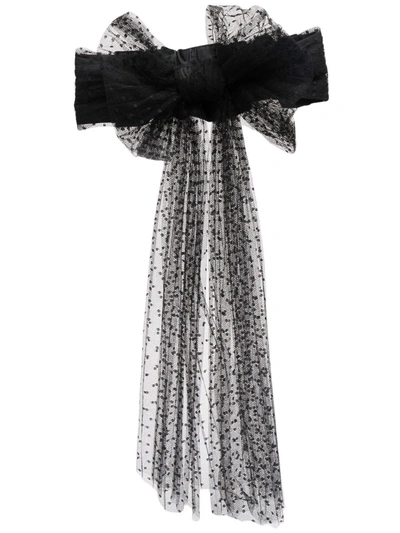 Redv Semi-sheer Bow-detail Belt In Black
