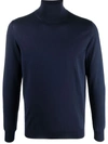 Drumohr Fine-knit Roll Neck Jumper In 蓝色