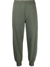 Alexander Mcqueen Logo-print French Cotton-terry Track Pants In Army Green