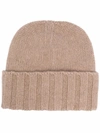 Emporio Armani Cashmere Beanie Hat In Nude