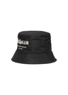 Alexander Mcqueen Men's Graffiti Logo Nylon Bucket Hat In Black