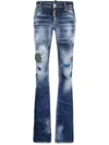 DSQUARED2 DISTRESSED-EFFECT BOOTCUT JEANS