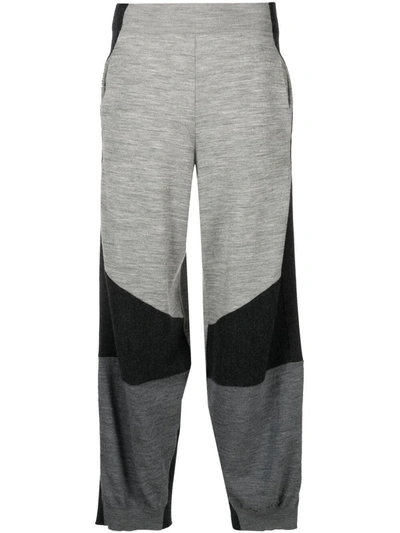 Stella Mccartney Colour-block Knitted Trousers In Grey