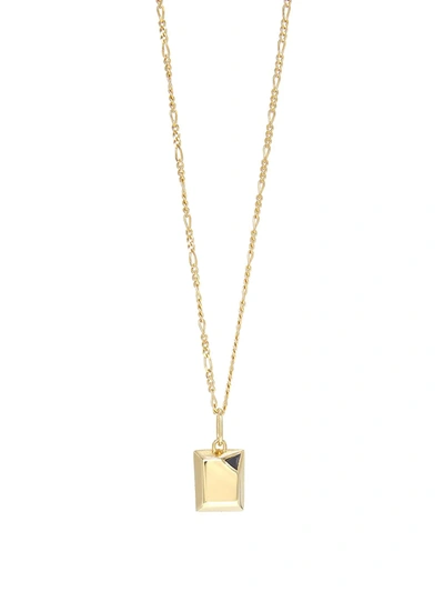 Capsule Eleven Jewel Beneath Signet Pendant Necklace In Gold