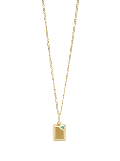 Capsule Eleven Jewel Beneath Signet Pendant Necklace In Gold