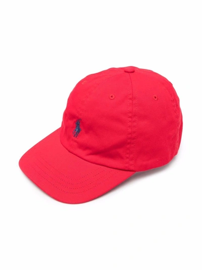 Polo Ralph Lauren Kids' Logo-embroidered Cotton Cap In Red