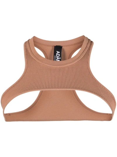 Adamo Ribbed-knit Layered Tank Top In Neutrals