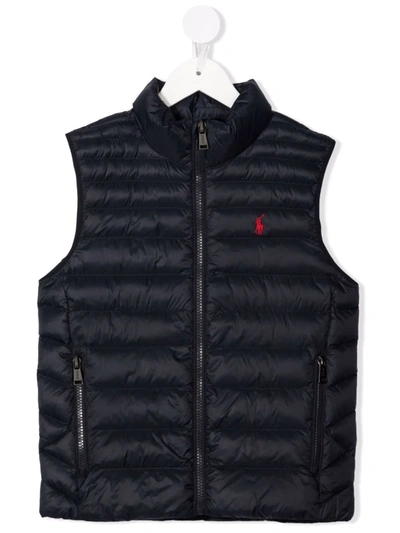 Polo Ralph Lauren Kids' Logo-embroidered Padded Gilet In Blue