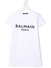 BALMAIN SEQUIN-LOGO EMBELLISHED T-SHIRT DRESS