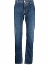 Jacob Cohen Stonewashed Straight-leg Jeans In Blue