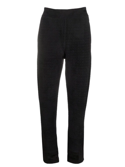 Givenchy Monogram-print Tapered Trousers In Black