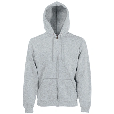Fruit Of The Loom Mens Premium 70/30 Hooded Zip-up Sweatshirt / Hoodie (heather Gr In Grey